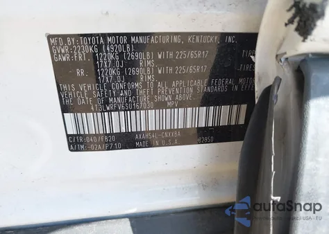 2025 Toyota Rav4 Hybrid Le из США, поврежденный, VIN 4T3LWRFV6SU167030